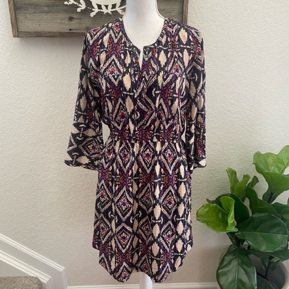 Anthropologie Holding Horses Mira Aztec print dress pockets size 10 NWT